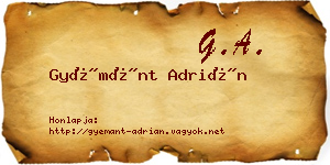 Gyémánt Adrián névjegykártya